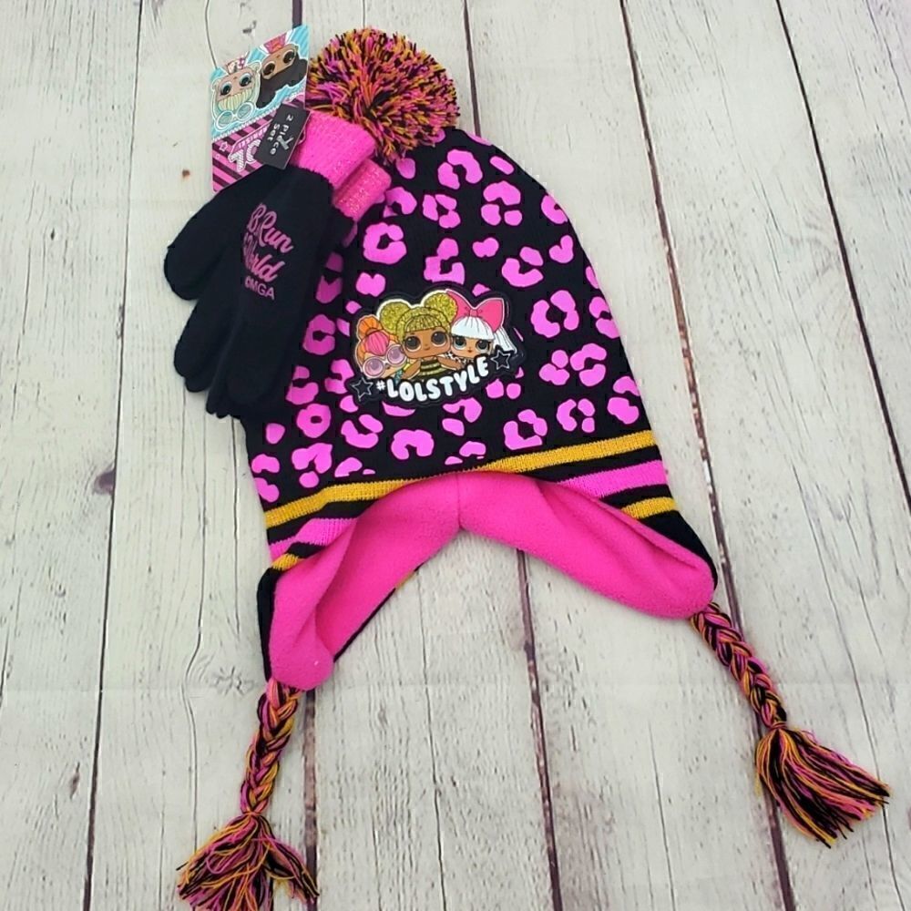 BERKSHIRE Little Girls LOL Surprise Hat & Gloves Set